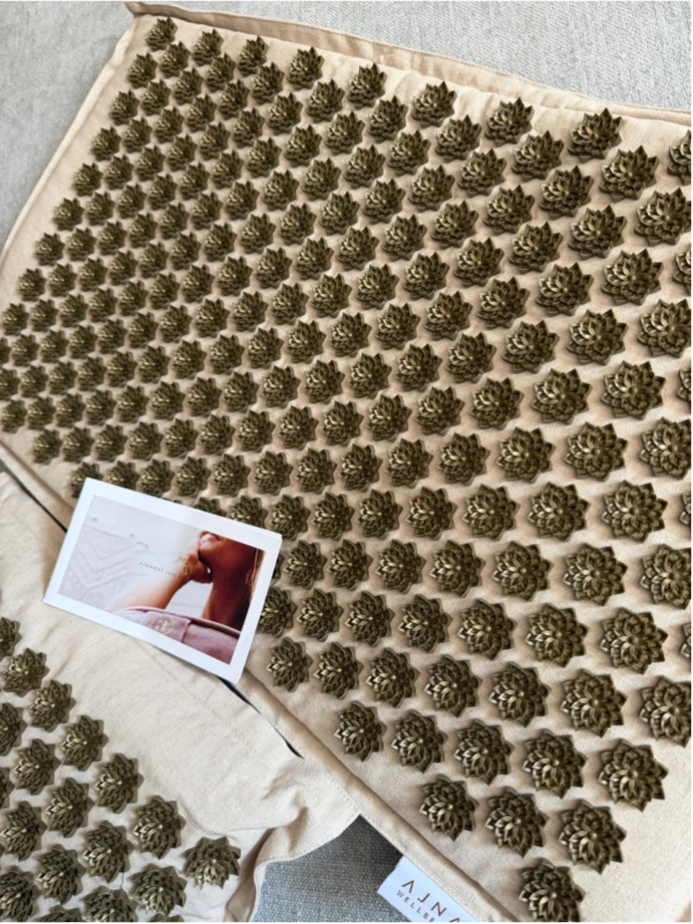 Anja Acupressure Mat and Pillow Natural Organic Linen Cotton with carrying bag